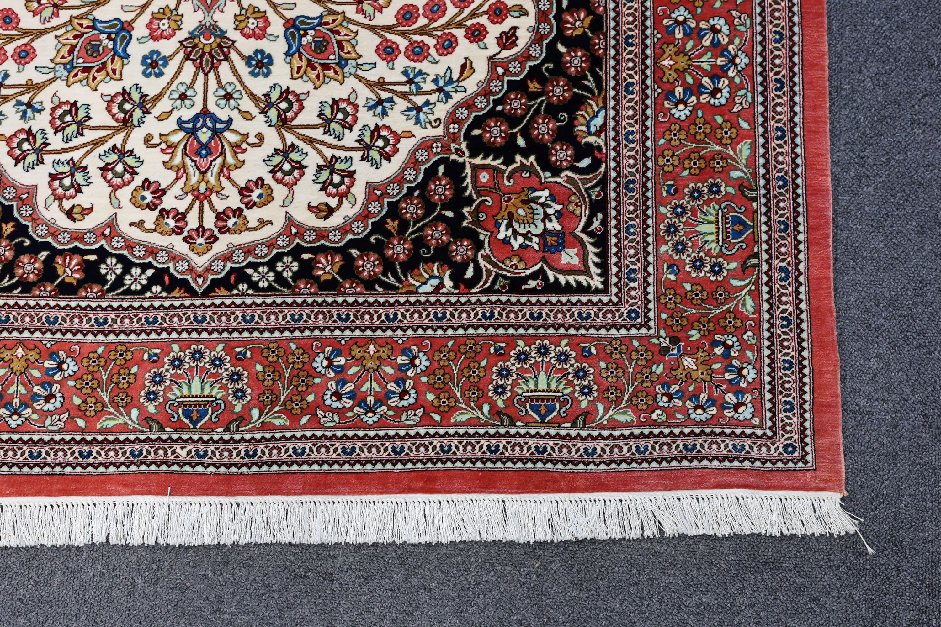 Two North West Persian part silk rugs, larger 150 x 103cm